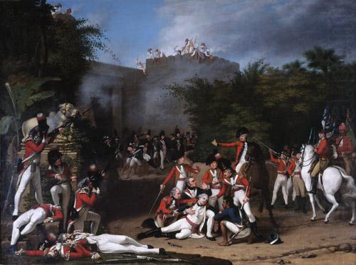 Robert Home The Death of Colonel Moorhouse at the Storming of the Pettah Gate of Bangalore china oil painting image